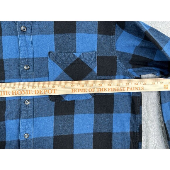Magellan Long Sleeve Shirt Button Down Size XL Plaid Lotus Of 2 Blue & Gray - Picture 11 of 11